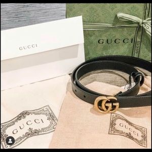 Authentic GUCCI GG Marmont black leather belt